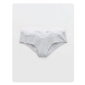 NWT Aerie Superchill Cotton Ruched Lace Trim Cheeky Panty